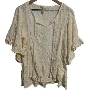 Matilda Jane Womens Ivory Ruffle Sleeve Blouse Size S Cottagecore